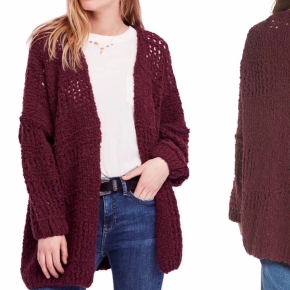 Free People Sweaters - Free People Saturday Morning Cardigan Wine XS/S